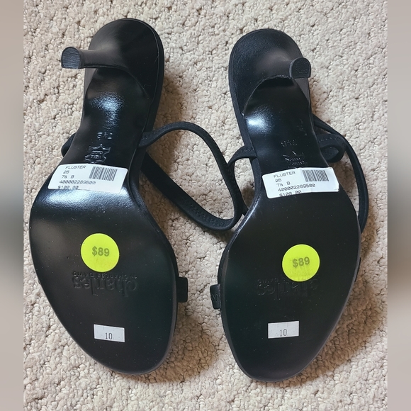 Black Strappy Stiletto Sandals - Picture 3 of 5